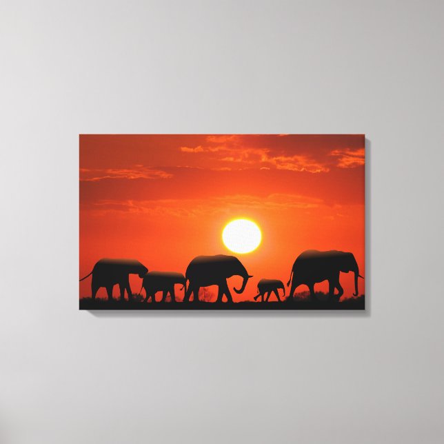Elephant family canvas print (Front)