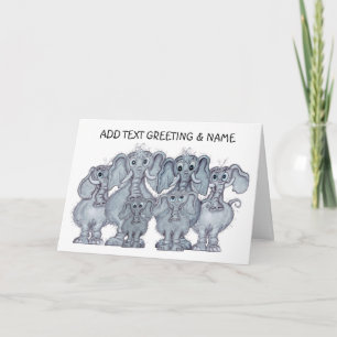 Elephant family card