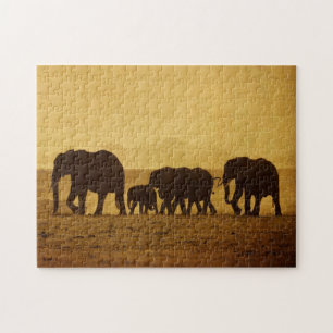 Elephant Family Jigsaw Puzzle