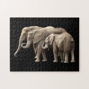 Elephant Family Jigsaw Puzzle