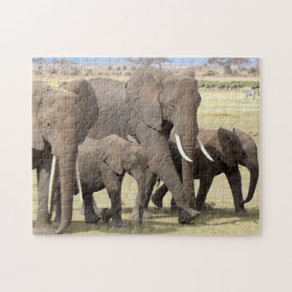 Elephant Family Jigsaw Puzzle