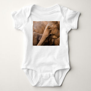 Elephant Family: Majestic Wildlife Baby Bodysuit