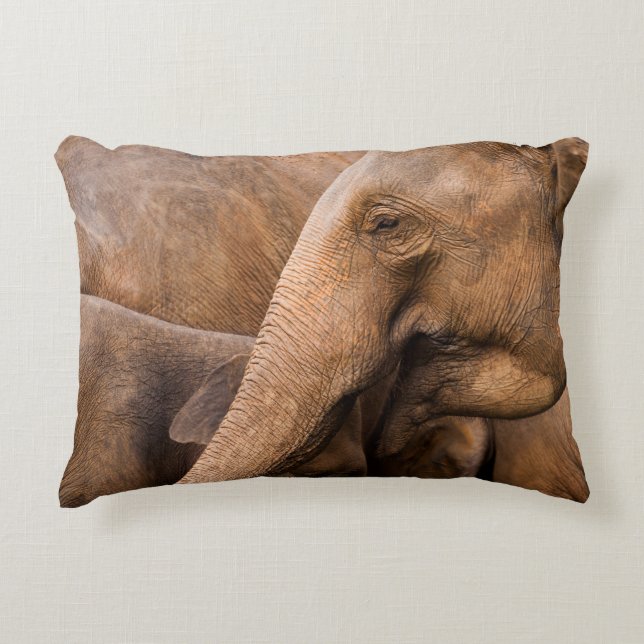 Elephant Family: Majestic Wildlife Decorative Cushion (Front)