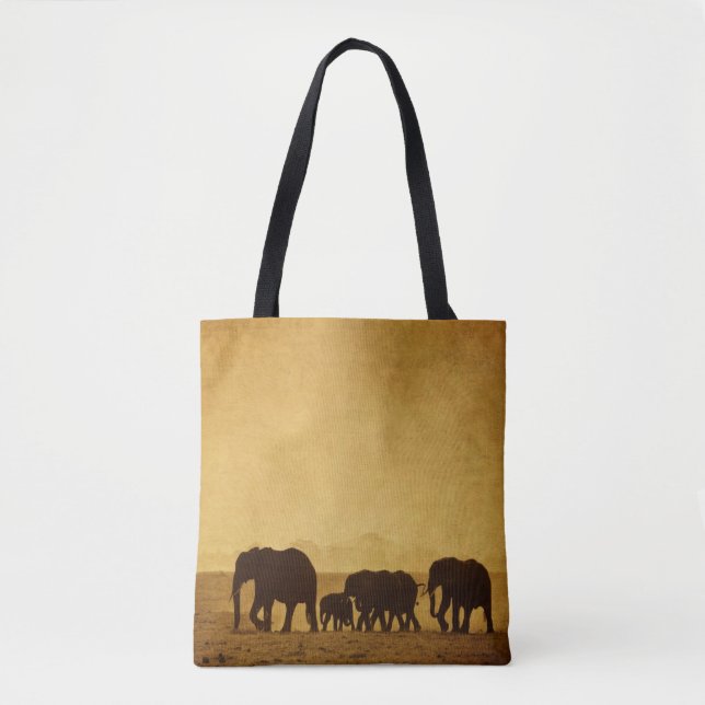 Elephant Family Tote Bag (Front)