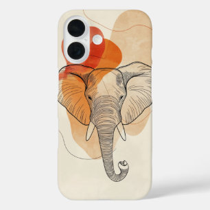 Elephant Family – Tribal Line Art Design iPhone 16 Case