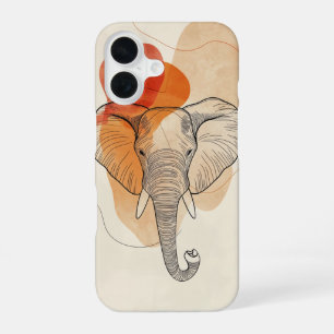 Elephant Family – Tribal Line Art Design iPhone 16 Case