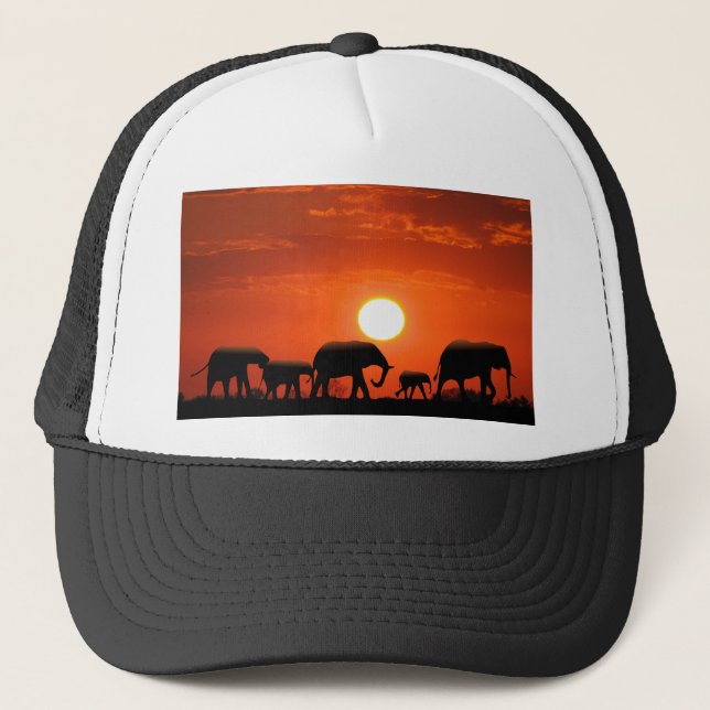 Elephant family trucker hat (Front)