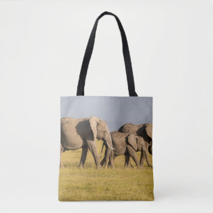 Elephant Family Walking Tote Bag