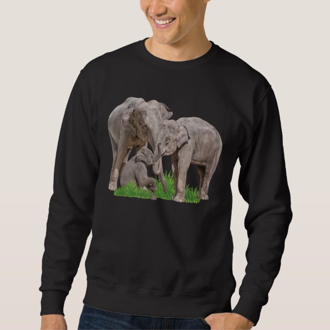 Elephant Family  Zookeeper Zoologist Wildlife Safa Sweatshirt (Front)