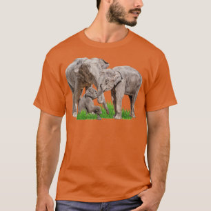 Elephant Family Zookeeper Zoologist Wildlife Safar T-Shirt