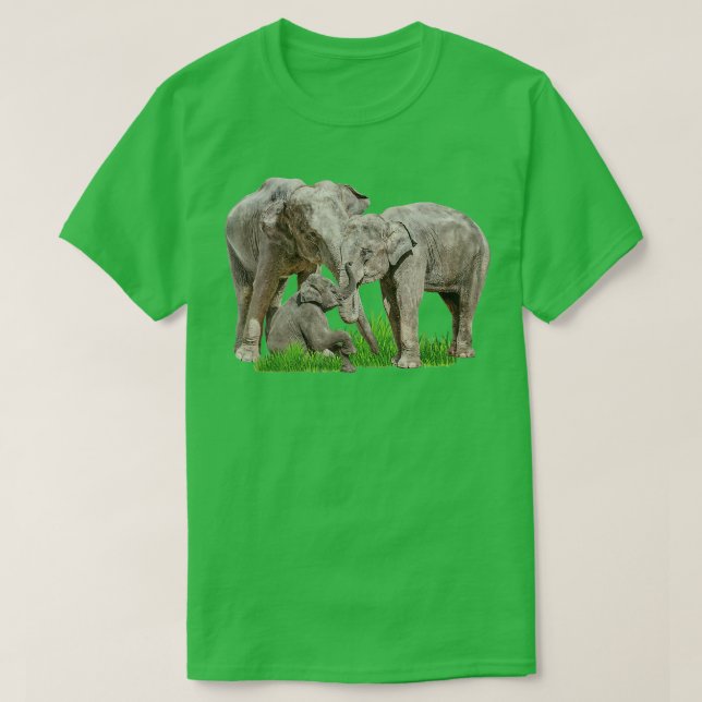 Elephant Family Zookeeper Zoologist Wildlife Safar T-Shirt (Design Front)