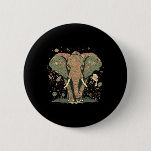 Elephant Fans' Stylish Artistic Save The Elephants 6 Cm Round Badge