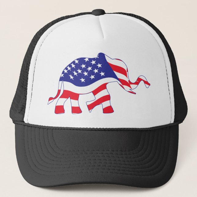 Elephant-FLAG Trucker Hat (Front)
