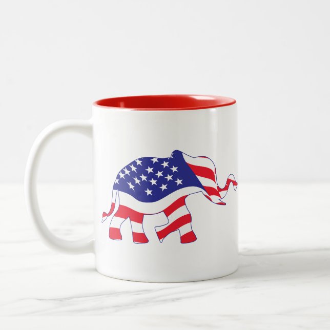 Elephant-FLAG Two-Tone Coffee Mug (Left)