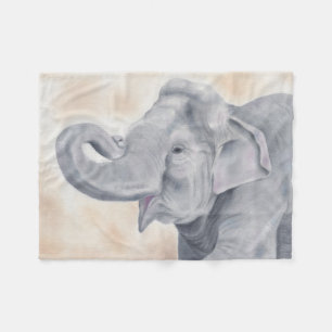 Elephant fleece blanket