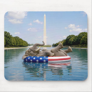 Elephant Floating In the National Mall Pool Mouse Pad