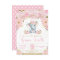 Elephant Floral Baby Shower Invitation Girl