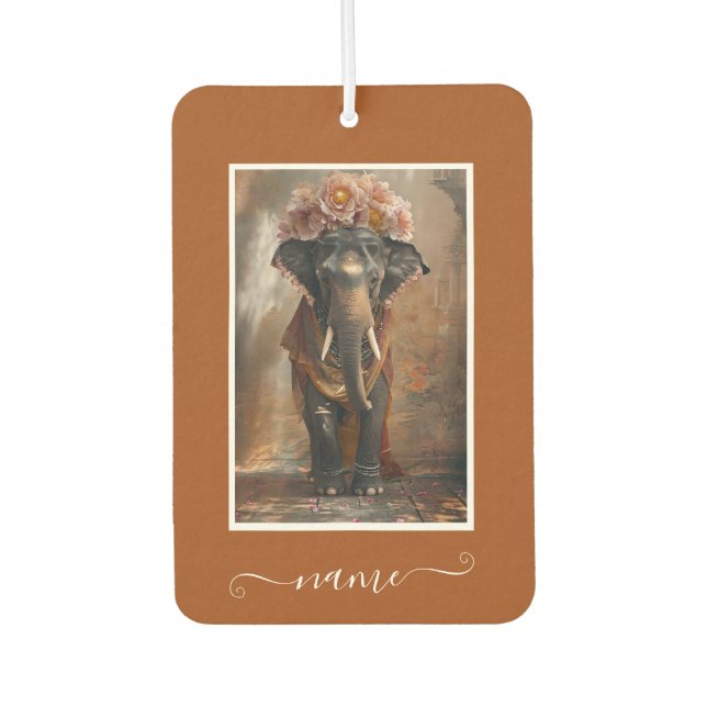Elephant Floral Harmony Car Air Freshener (Front)