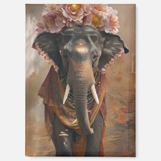 Elephant Floral Harmony Magnet (Front)