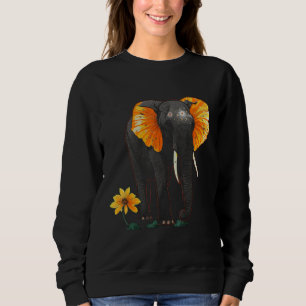 Elephant Flowers Artwork - African Art Elephant Sweatshirt