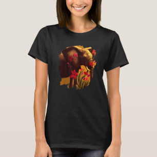 Elephant Flowers Cute Painting Flower Elephant  3 T-Shirt