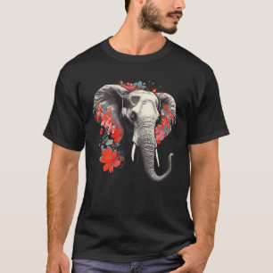 Elephant Flowers Music Animal Elephant T-Shirt
