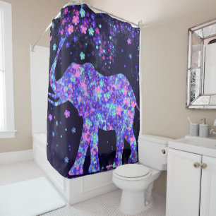 Elephant Flowers Shower Curtain