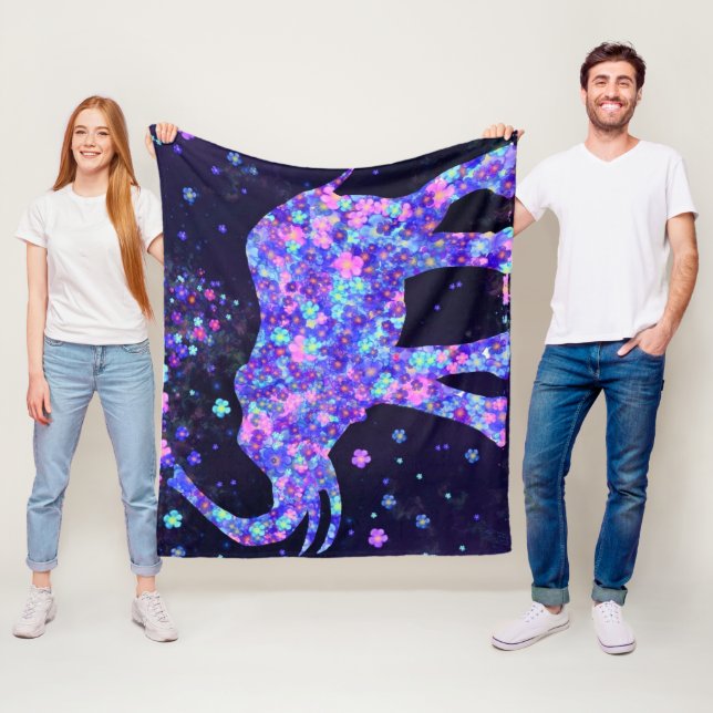 Elephant Flowers - Spring Joy Fleece Blanket (In Situ)