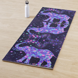 Elephant Flowers  Yoga Mat