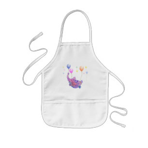 Elephant Flying with Balloons Kids' Apron Gift