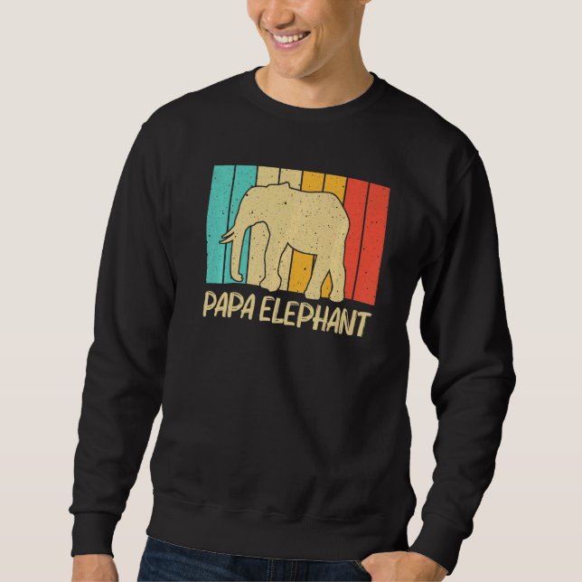 Elephant For Men Dad Indian Elephant Mammoth Vinta Sweatshirt (Front)