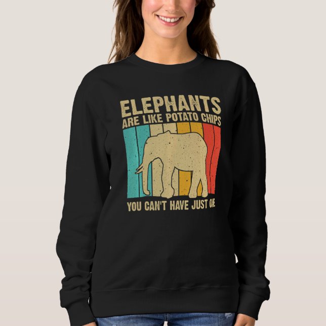 Elephant For Men Women Indian Elephant Mammoth Vin Sweatshirt (Front)