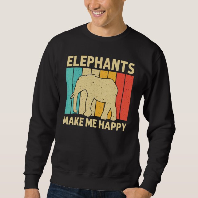 Elephant For Men Women Indian Elephant Mammoth Vin Sweatshirt (Front)