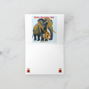 Elephant for Valentine day. Thank You Card