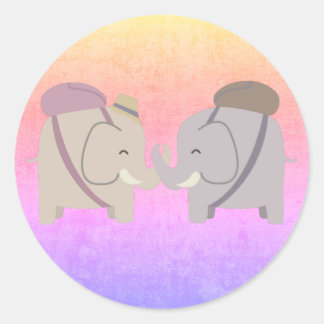 elephant friends classic round sticker