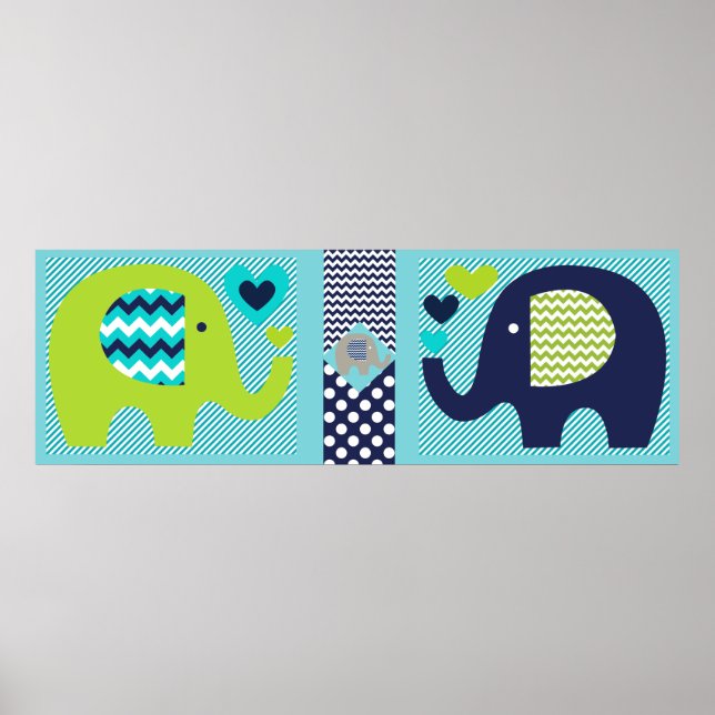 Elephant Friends Nursery Poster (Front)