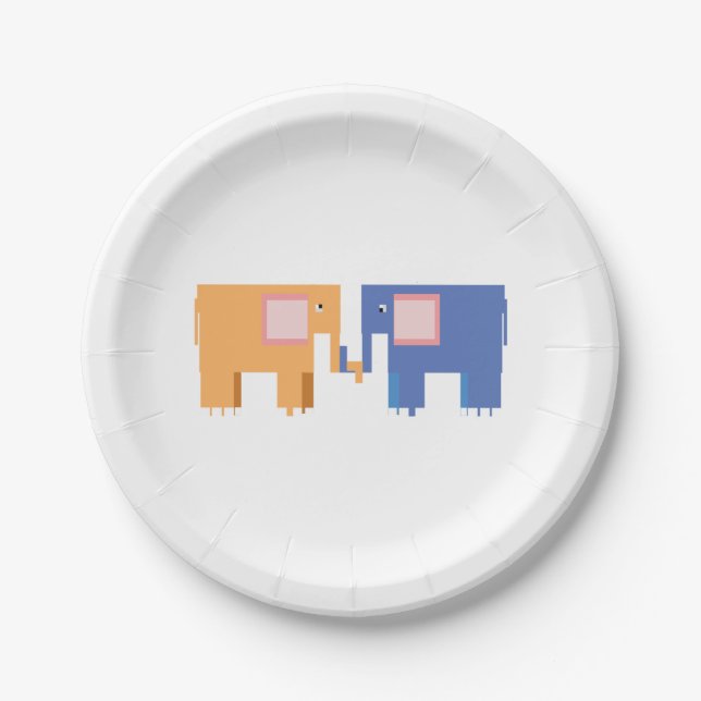 Elephant friends paper plate (Front)