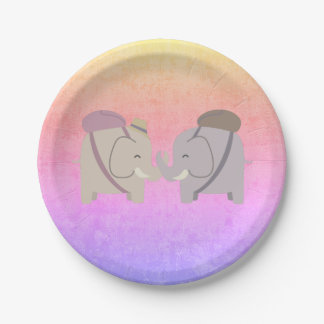elephant friends paper plate