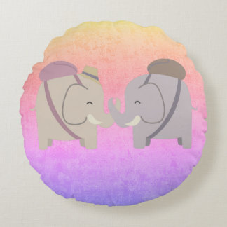 elephant friends round cushion