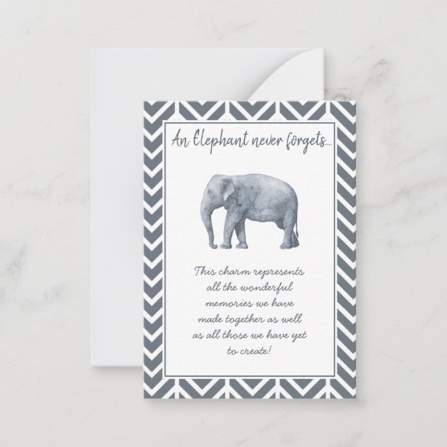 Elephant Friendship Gift - Special Friend keepsake Card (Front)