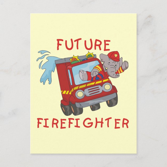 Elephant Future Firefighter Tshirts and Gifts Postcard (Front)