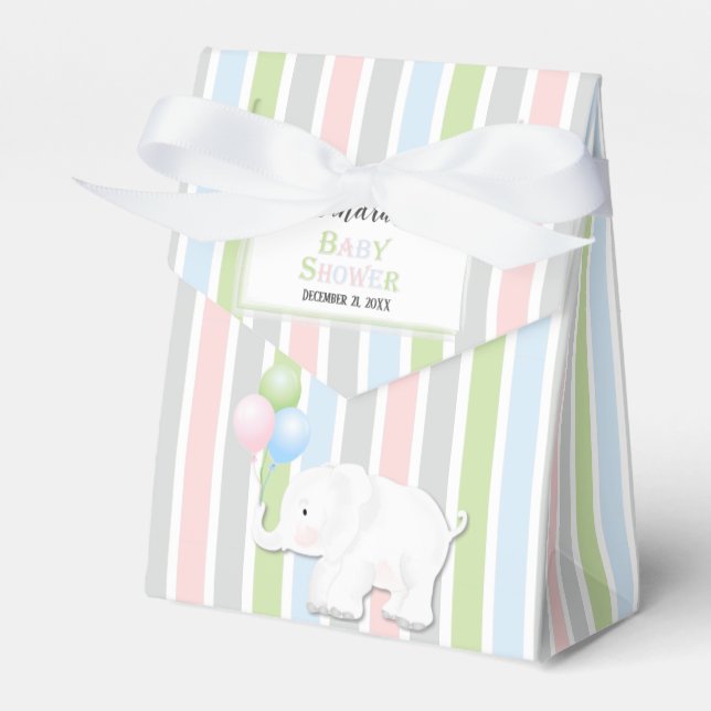 Elephant Gender Neutral | Baby shower Favour Box (Front Side)