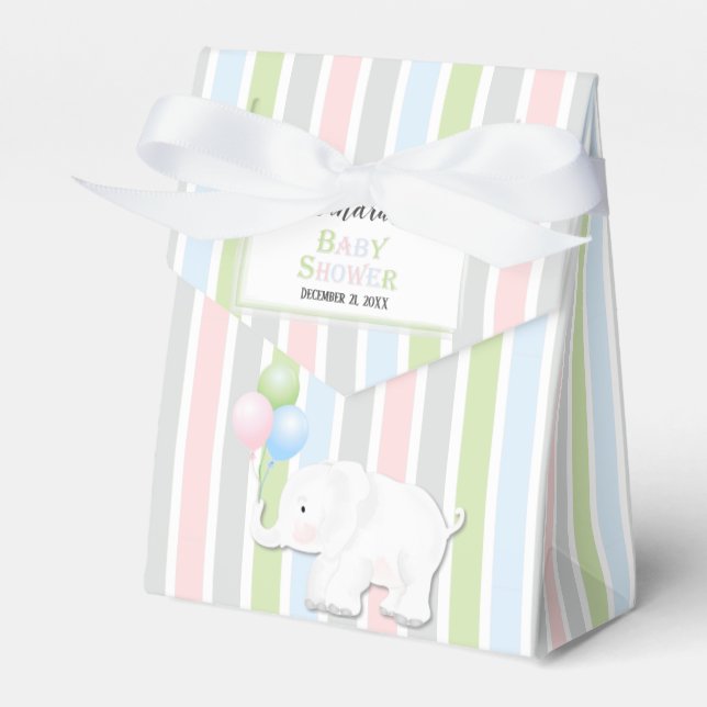 Elephant Gender Neutral | Baby shower Favour Box (Front Side)
