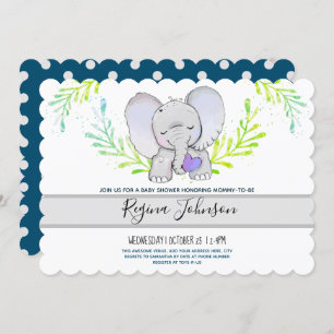 Elephant Gender Neutral Baby Shower Invitation