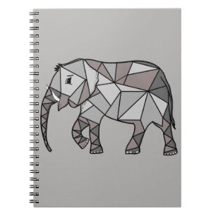 Elephant Geometric Bishop Grey 2 Notebook