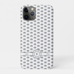 Elephant Geometric Monogram Black and White Case-Mate iPhone Case