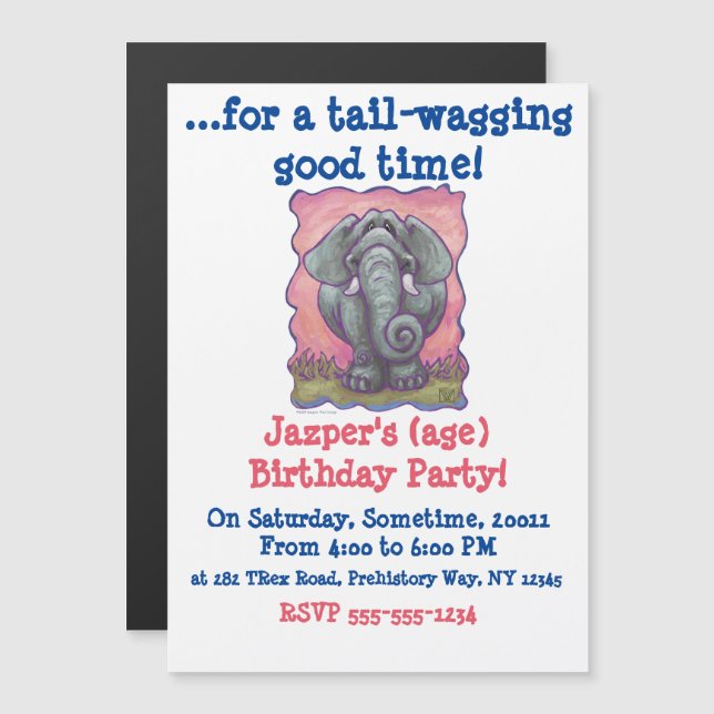 Elephant Gifts & Accessories Magnetic Invitation (Front/Back)