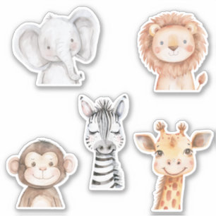 Elephant Giraffe Lion Monkey Zebra 