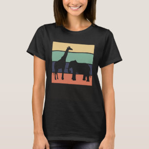 Elephant Giraffe Vintage Animal  Zoo Africa Animal T-Shirt