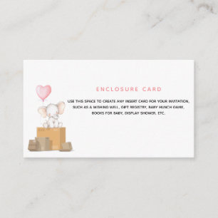 Elephant Girl Baby Shower By Mail Enclosure Card